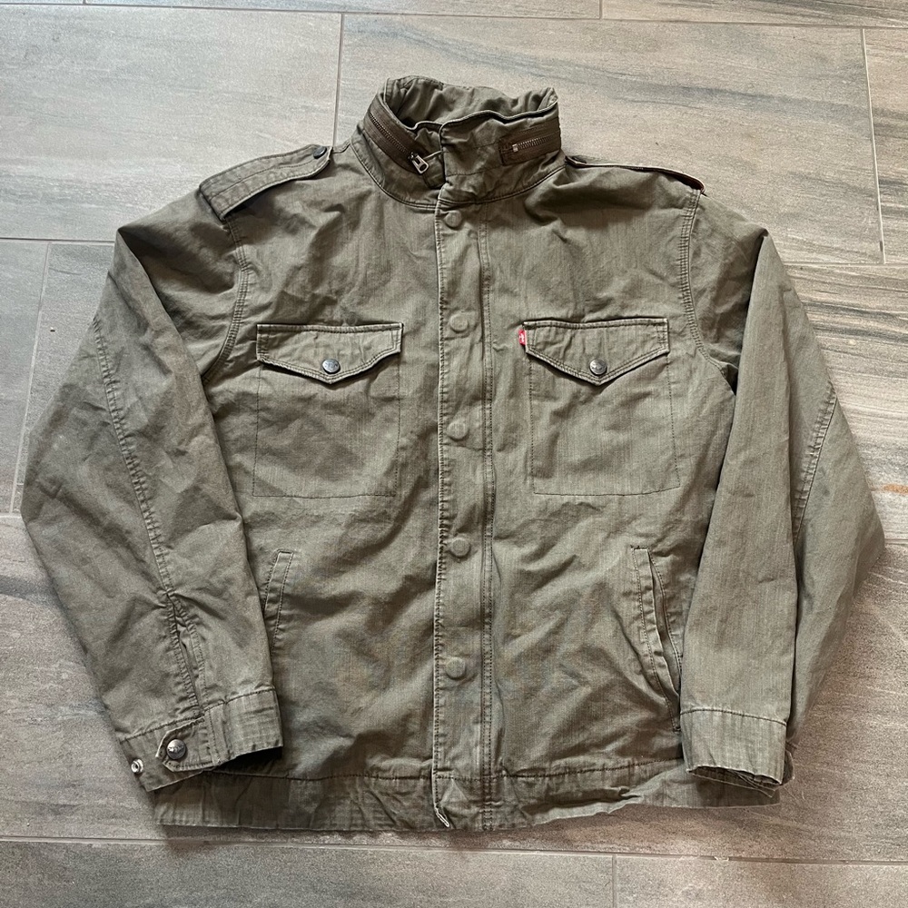 Levi's Khaki Field Jacket Military Style Jacket Utility